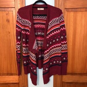 HOLLISTER Boho Tribal Patterned Drape Cardigan M